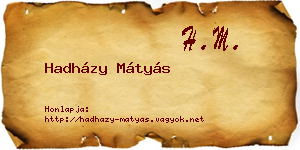 Hadházy Mátyás névjegykártya