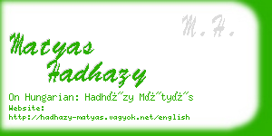 matyas hadhazy business card